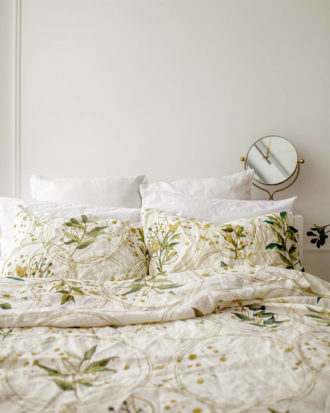Botanical linen bedding set