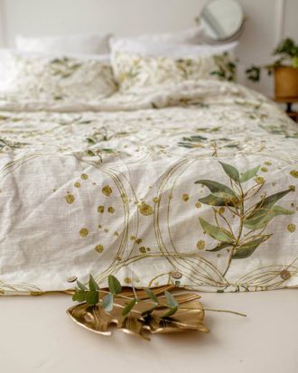 Botanical linen bedding set