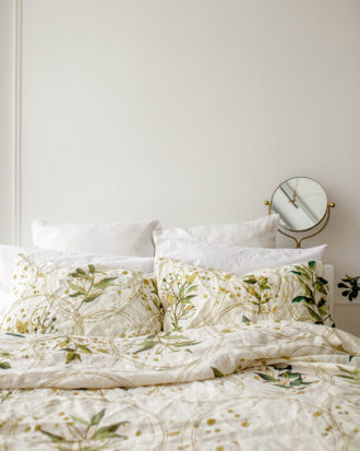 Botanical linen duvet cover