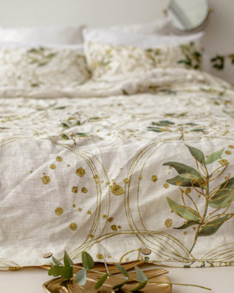Botanical linen duvet cover