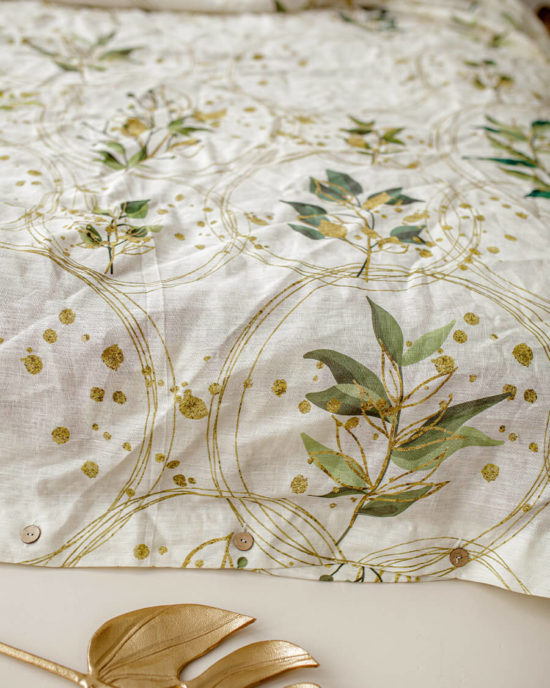 Botanical linen duvet cover
