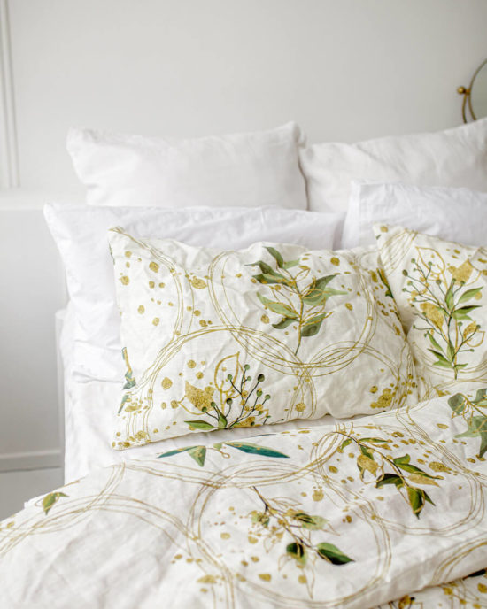 Botanical linen duvet cover