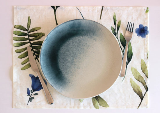 Floral linen placemat 1 Floral linen placemat