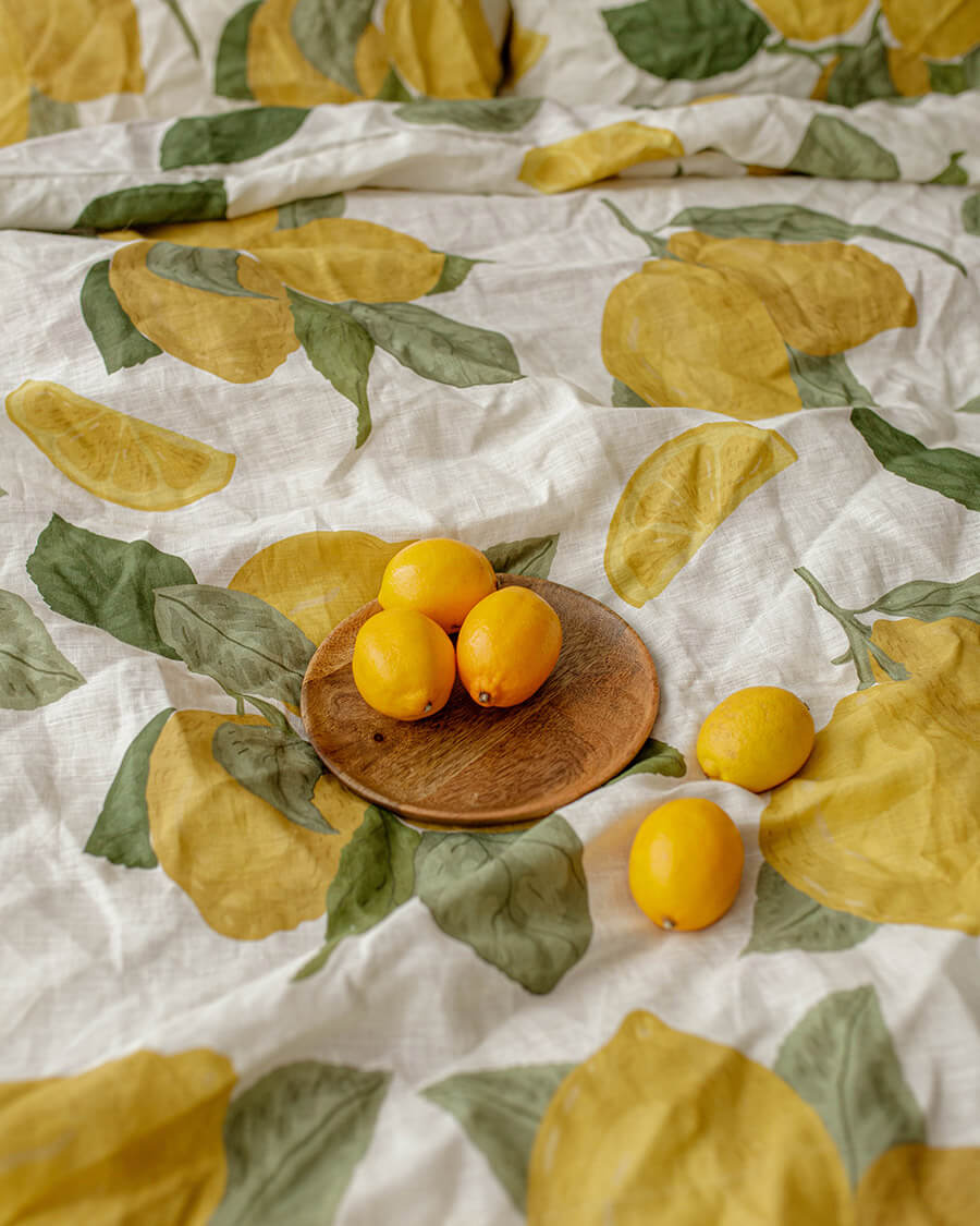 Lemons linen duvet cover 2 Lemons linen duvet cover