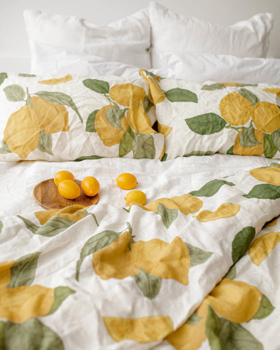 Lemons linen duvet cover Lemons linen duvet cover