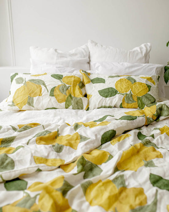 Lemons linen duvet cover Lemons linen duvet cover
