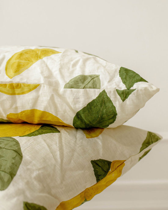 Lemons linen pillowcase