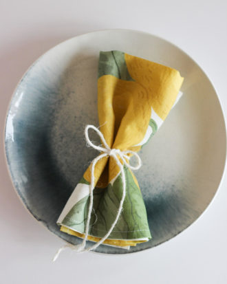 Lemons linen placemat