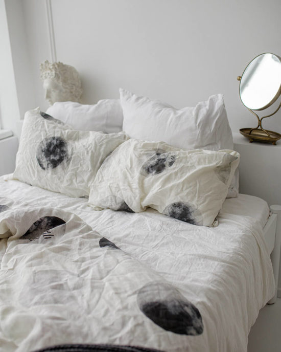 Moon linen pillowcase