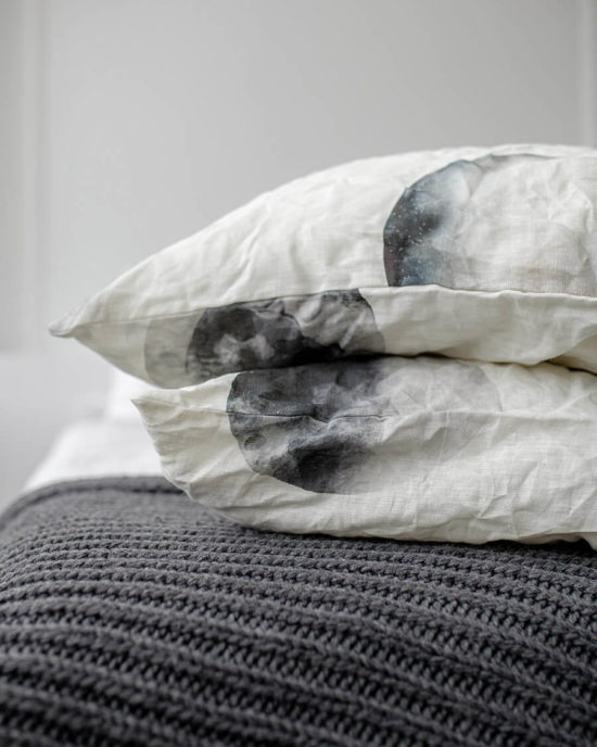 Moon linen pillowcase