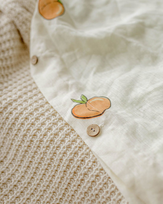Peaches linen duvet cover