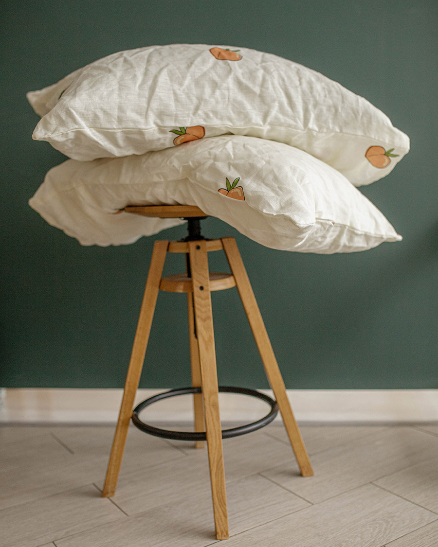 Peaches linen pillowcase 2 Peaches linen pillowcase