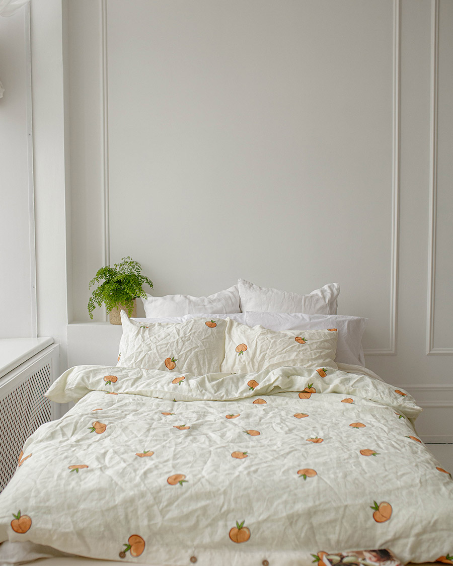 Peaches linen pillowcase 5 Peaches linen pillowcase