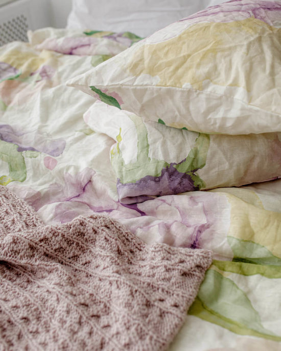 Peonies linen pillowcase