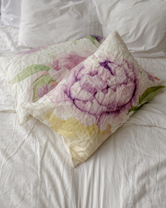 Peonies linen pillowcase