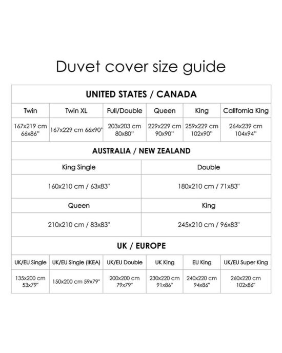 duvet size guide